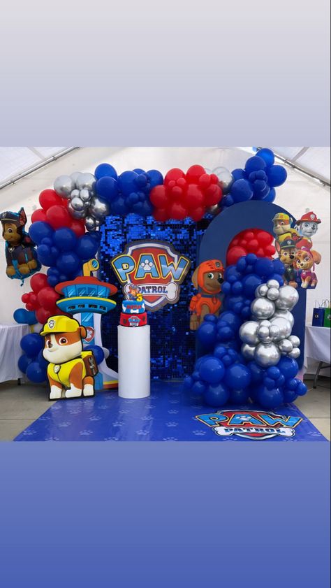 Paw Patrol Party Ideas Boys, Paw Patrol Balloon Arch, Paw Patrol Party Ideas Decoration, Paw Patrol Birthday Party Decorations, Paw Patrol Birthday Decorations, Paw Patrol Party Decorations, Care Bears Birthday Party, Paw Patrol Decorations, Kid Birthday Outfits