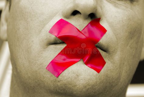 Shut your mouth. Sepia image of man with red tape cross over his mouth , #Aff, #Sepia, #image, #Shut, #mouth, #tape #ad Mouth Taped Shut Art, Zip Mouth Art, Mouth Sewn Shut, Tape Over Mouth, Mouth Photography, Mouth Painting, Copywriting Ads, Red Tape, Lips Drawing