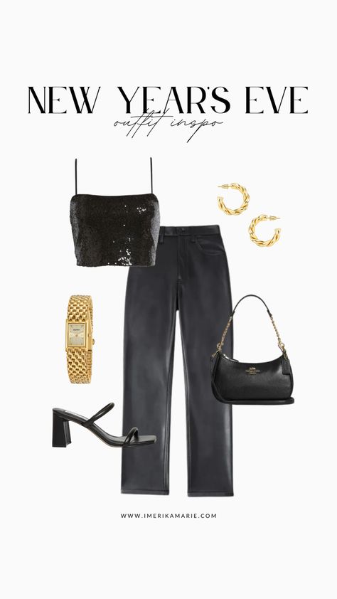 new year’s eve outfit Midsize New Years Eve Outfit, Leather Pants Nye Outfit, New Years Eve Outfits Black Women, New Years Outfits, New Years Eve Outfits Classy, New Years Eve Outfits Casual, New Years Eve Outfits Parties, Casual New Years Eve Outfits, Milan Outfits