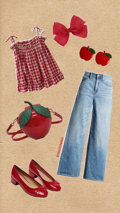 artsy apple #artsy #outfit #eclectic #funky #coquette #vintage #retro #beauty #inspo #idea #fit #spring Funky Tops Aesthetic, Y2k Whimsical, Whimsical 90s Outfits, Funky Cottagecore Aesthetic, Vintage Artsy Outfit, Whimsical Twee Aesthetic, Funky Aesthetic Outfits, Eclectic Outfits For Women, Funky Fashion Outfits