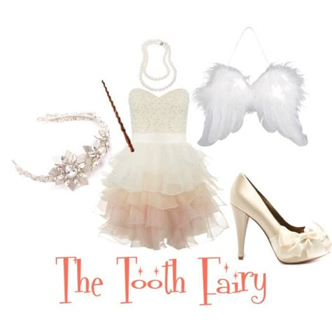 Last Minute DIY Tooth Fairy Halloween Costume White Skirt Halloween Costume, Tooth Fairy Halloween, Tooth Fairy Costume, Tooth Fairy Costumes, Skirt Halloween Costume, Godmother Dress, Diy Tooth Fairy, Fairy Halloween Costumes, Hallowen Ideas