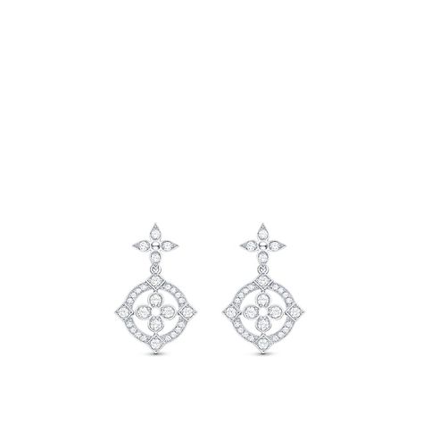 Dentelle Earrings, White Gold And Diamonds - Jewellery & Timepieces | LOUIS VUITTON Luxury Diamond Jewelry, Earrings White Gold, Gray Jewelry, Louis Vuitton Jewelry, Diamond Jewelry Designs, Louis Vuitton Accessories, Airport Fashion, Louis Vuitton Official, Earrings White