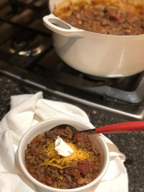 Martha Stewart’s Chili Recipe Chili Recipe Martha Stewart, Martha Stewart Chili, Martha Stewart Chili Recipe, Chili Recipe Beef, Easy Beef Chili, Different Chili Recipe, Easy Beef Chili Recipe, Beef Chili Crockpot, Beanless Chili Recipe