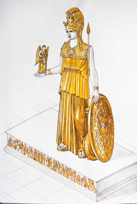 Read This Guide Before You Travel to Ancient Greece Athena Parthenos, Statue Of Athena, Athena Statue, Acropolis Museum, Ancient Athens, World Mythology, Ancient Greek Sculpture, The Acropolis, National Holiday