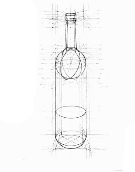 pencil drawing of an empty wine bottle Wine Bottle Drawing, Easy Pencil Drawings, Computer Illustration, Structural Drawing, Bottle Drawing, Perspective Drawing Lessons, Art Appliqué, Art Worksheets, Object Drawing