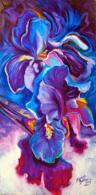 PURPLE IRIS ABSTRACT FLOWER ART ORIGINAL OIL PAINTING by MARCIA BALDWIN Iris Flower Painting, Marcia Baldwin, Purple Painting, Iris Painting, Abstract Flower Art, Flower Art Drawing, Flower Art Painting, Abstract Art Prints, Your Smile