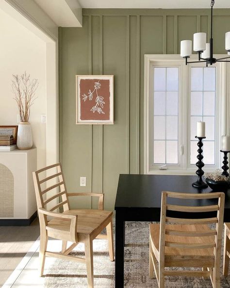 Faux Finish Walls, Slat Walls, Sage Green Wall, Pallet Walls, Dining Room Accents, Green Dining Room, Polished Plaster, Room Accent Wall, Art Walls