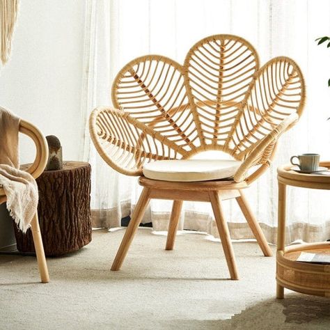 Furniture – wickedafstore Whicker Chair, Rattan Fabric, Indoor Wicker Furniture, Rattan Furniture Living Room, Cushioned Chair, Boho Chair, Woven Chair, Leisure Chair, Rattan Chair