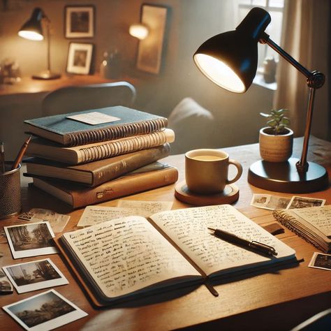 Editing Books, Desk With Books, Books On Table, Gentleman's Study, Gentlemans Study, Writers Retreat, Author Dreams, Book And Coffee, Pen Stationary