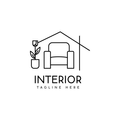 interior logo design Home Design Logo Ideas, Organization Logo Design Ideas, Interior Design Logo Ideas Graphics, Home Decor Logo Design Ideas, 2d Logo Design, Interior Designer Logo Ideas, Interior Design Logos Ideas, Interior Design Logo Brand Identity, Home Logo Design Creative