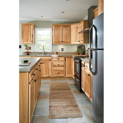 Diamond NOW Denver 30-in W x 30-in H x 12-in D Natural Rustic Prefinished Hickory Door Wall Fully Assembled Stock Prefabricated Cabinet in the Kitchen Cabinets department at Lowes.com Remodeling House, Hickory Kitchen Cabinets, Ranch Houses, Hickory Kitchen, Stock Kitchen Cabinets, Moms Kitchen, Stock Cabinets, Kitchen Renovations, Interior Minimalista