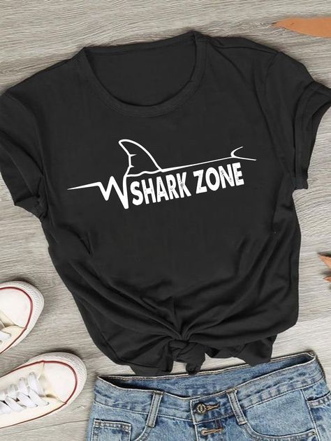 Shark Shirts Vinyl, Shark Week Shirts, Shark Shirt Ideas, Shark Merchandise, Swimming Ideas, Dance Team Shirts, Shark Shirts, School Spirit Shirts, Shirt Outfits