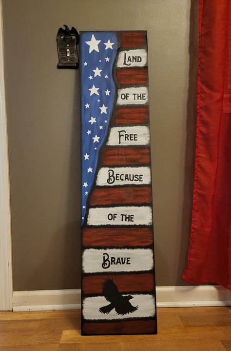 Veteran Crafts To Sell, Veteran Aesthetic, Patriotic Drawings, Holiday Signs Wooden, Rustic Patriotic Decor, Memorial Day Crafts, Leaner Signs, Patriotic Porch Signs, Patriotic Signs