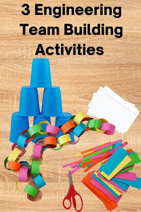 STEM activities with simple materials like cups, paper and index cards Team Building Games For Elementary Students, Team Building Stem Activities Elementary, Group Challenges Team Building, Team Challenges For Kids, Team Building Activities For Students, Simple Team Building Activities, Class Norms, Homeschool Group Activities, Team Building Games For Kids