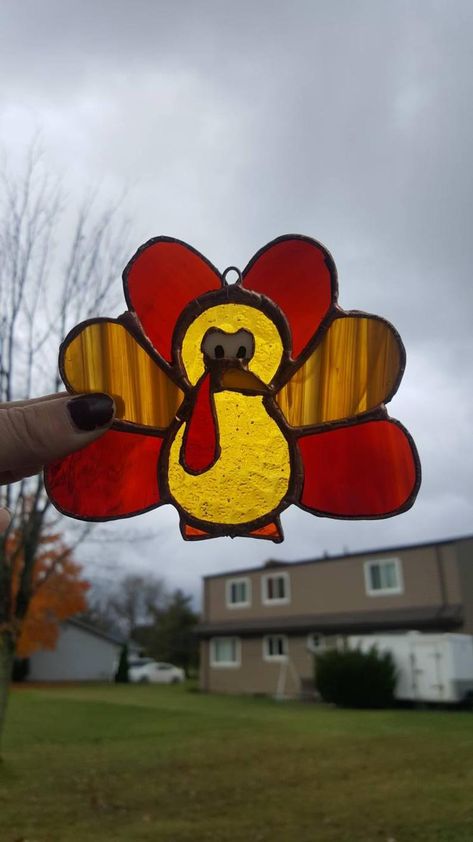 Turkey Suncatchers | Etsy Stained Glass Turkey, Stained Glass Night Lights, Glass Suncatchers, Stained Glass Decor, Stained Glass Suncatchers, Gobble Gobble, Stained Glass Diy, Stained Glass Patterns, Thanksgiving Turkey