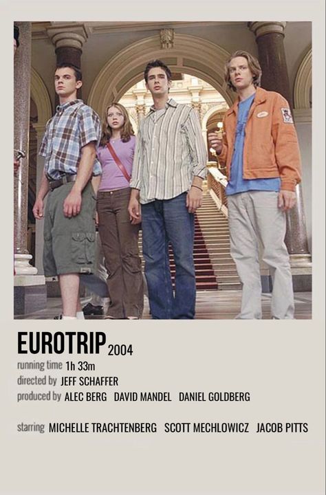 Euro Trip Movie, Eurotrip Movie, Old Comedy Movies, Rome Movie, Polaroid Movie Poster, Best Teen Movies, Movie Character Posters, Movies To Watch Teenagers, Filmy Vintage