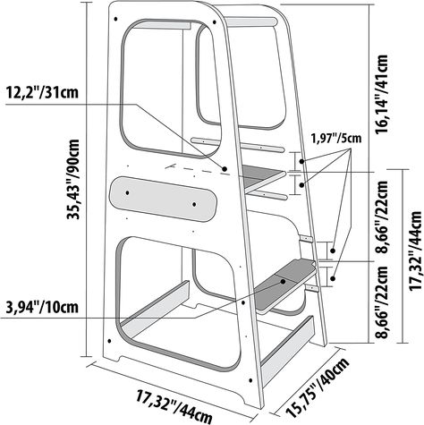 Montessori Kitchen Tower, Learning Tower Diy Plans, Montessori Stool, Diy Learning Tower, Learning Tower Diy, Montessori Chair, Rocking Chair Woodworking Plans, Kitchen Helper Tower, Montessori Tower