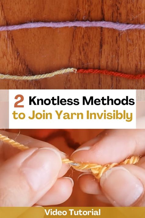 How To Seamlessly Join Yarn, Weave In Ends Knitting, Join Yarn, Joining Yarn, Scrap Yarn Crochet, Knitting Tips, Finger Knitting, Fine Yarn, Hat Knitting Patterns