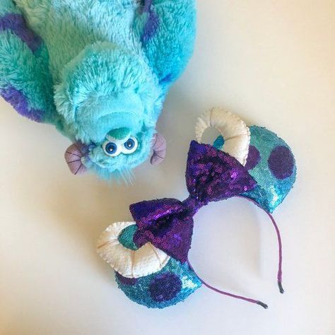 Sully Ears, Sully Halloween Costume, Ears Inspiration, Ear Ideas, Silver Wedding Anniversary Gift, Disney Gear, Disney Ears Headband, Diy Disney Ears, Disney Mouse Ears