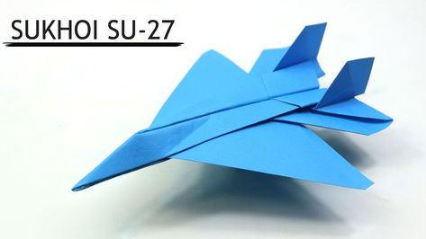 This video will show how to make easy paper aircraft. To make this Origami jet fighter watch full video and follow the instructions that I showed step by step. Beginners can make this simple paper airplane with paper easily. So I hope this video tutorial will help you to make an origami jet fighter sukhoi su-27 out of paper. Origami Jet Fighter, Origami Airplane, Jas 39 Gripen, Paper Airplane Models, Make A Paper Airplane, Origami Models, Holiday Activities For Kids, Instruções Origami, Useful Origami