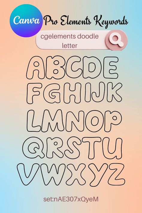 Copy the keywords--> set:nAE307xQyeM Canva Doodle, Canva Alphabet, Jersey Font, Free Barbie, Keyword Elements Canva, Graphic Shapes Design, Doodle Letters, Canva Elements Keyword, Alphabet Font