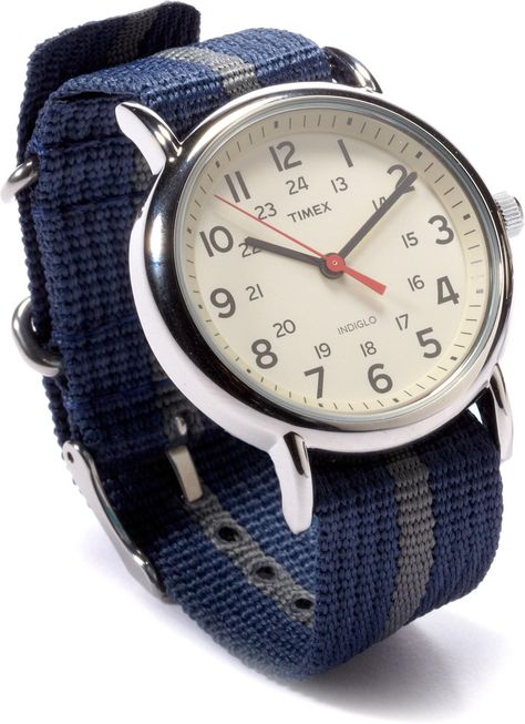 The Timex Weekender Watch— swapping in a different band is easy and inexpensive. #REIGifts Timex Weekender, Men Gift Basket, Analog Watches, Timex Watches, Cool Dude, Men's Formal Style, Men's Vintage Watch, Men Stuff, Manly Men