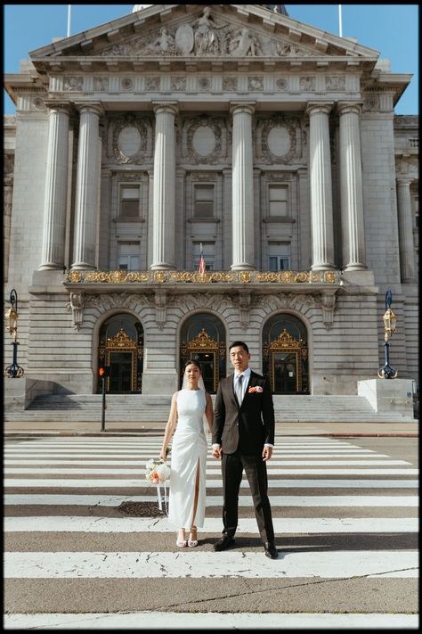 Sf Courthouse Wedding, Sf City Hall Wedding Photography, San Francisco Courthouse, Courthouse Photos, City Hall Engagement Photos, San Francisco Courthouse Wedding, Small Elopement Wedding, Sf City Hall Elopement, Summer In San Francisco