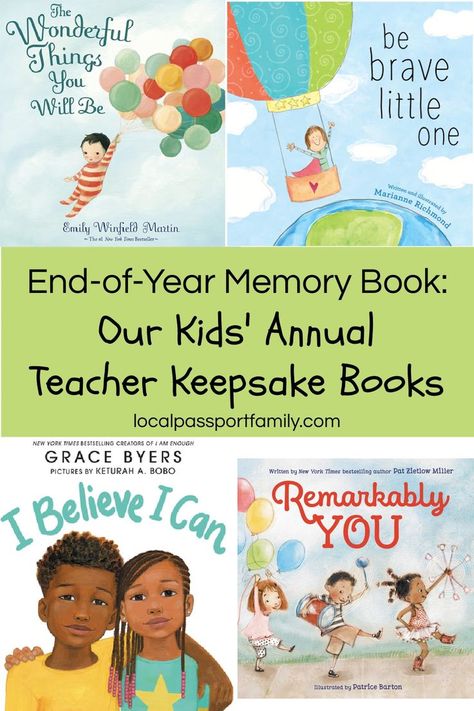 end of year memory book ideas as teacher keepsake books. Teacher Sign Book Every Year, Book For Teachers To Sign Each Year, Teacher Memory Book, End Of School Year Traditions For Kids, End Of Year Book For Teachers To Sign, End Of Year Books Preschool, Yearly School Traditions, Graduation Books To Sign, Preschool Graduation Gifts From Parents