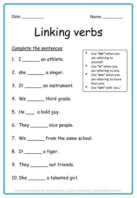 This worksheet is for grade 3 students.  The concept is “Linking Verbs”.Please download the PDF Linking Verbs for Grade 3 – Release 3 Verbs Worksheet Grade 3, 2nd Grade English Worksheets, 2nd Grade English, Linking Verbs Worksheet, Helping Verbs Worksheet, Action Verbs Worksheet, 2nd Grade Reading Worksheets, Verbs Worksheet, Linking Verbs