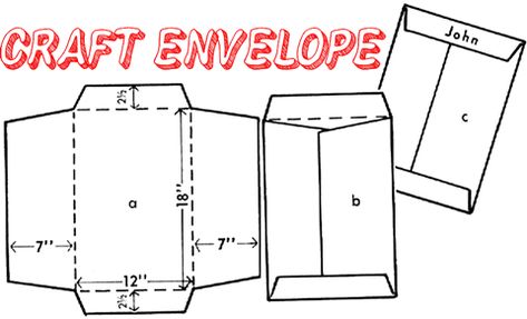 How to Make a Large Arts & Craft Project Envelope How To Make A Large Envelope, Envelope Patterns Templates, Large Envelope Diy, Make Envelopes, Envelope Craft, Homemade Envelopes, Seed Library, Make An Envelope, Manila Envelope