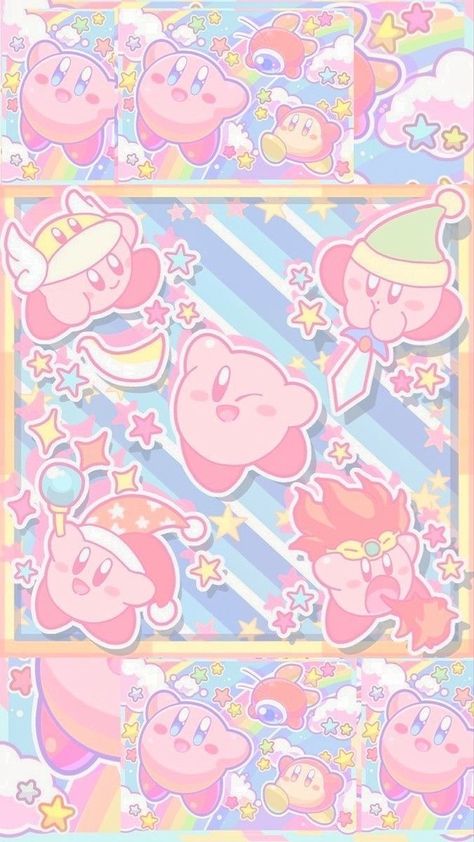 Cute Core Wallpaper Pink, Cute Core Posters, Cute Kirby Wallpapers, Kirby Wallpaper Iphone, Cute Core Wallpaper, Kirby Poster, Kawaii Phone Wallpaper, Kawaii Posters, Kirby Pokemon