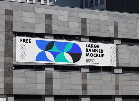 Free Large Building Banner Mockup PSD - Good Mockups Horizontal Banner Design, Building Mockup, Building Banner, Grey Building, Shell Graphic, Banner Mockup, Large Building, Meeting Planning, Illustrator Template