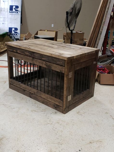 Dog Crate Coffee Table, Dog Crates That Look Like Furniture, Unique Dog Crates, Coffee Table Dog Crate, Coffe Table Dog Crate, Tv Stand Kennel Dog Crates, Etsy Furniture, Wooden Crate Coffee Table, Furniture Crates Dog