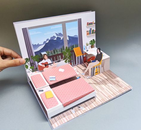 Beau Soleil, Pop Up Book – Lukas Novotny – Architecture Illustration Paper Engineering Dimensional Paper Art, Pop Up Book Ideas, Popup Paper, Kinetic Design, Paper Mechanics, 3d Book, Pocket Doll, Pop Up Card Templates, Paper Engineering