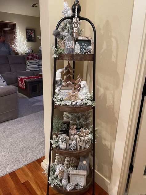 Hobby Lobby Tall Tiered Tray, Tall Tiered Tray Decor, 3 Tier Stand Decor Christmas, 3 Tier Stand Decor, Tier Stand Decor, Hobby Lobby Shelf Decor, Tiered Shelves, 3 Tier Stand, Circle Shelf