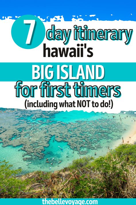 If you're going to the Big Island of Hawaii, this 7 day Big Island itinerary will walk you through exactly how to spend your time on Hawaii's largest island!  Plan your Hawaiian vacation with these Hawaii travel tips for the best things to do, where to stay, and what to eat for the best food on the Big Island.  This Hawaii travel guide also includes tips on what to pack for Hawaii. #hawaii #travel #itinerary Big Island Itinerary, Big Island Hawaii Beaches, Visiting Hawaii, Hawaii Trip Planning, Hawaii Vacation Tips, Big Island Travel, Hawaii Packing, Hawaii Activities, Hawaii Itinerary