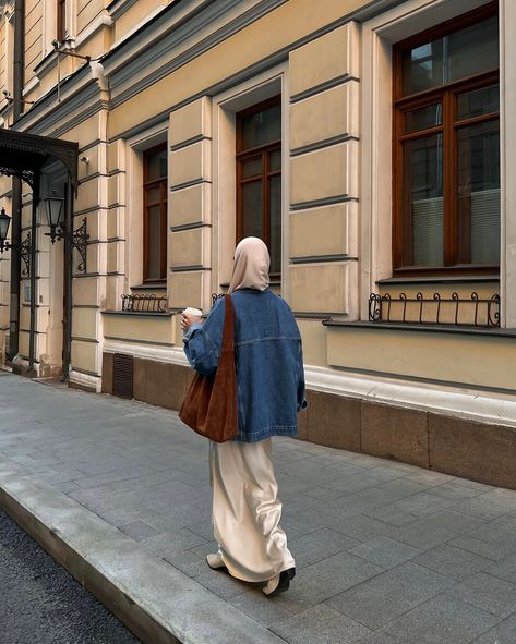 one of my fav color combinations🤎🍂💙🌊perfect for fall! autumn outfit, autumn vibe, jeans jacket, modest fashion, hijabi, Pinterest style, modesty, hijab outfit Modest Fits, Hijabi Outfits, Hijab Outfit, Autumn Outfit, Cute Fits, Modest Outfits, Jean Jacket, Color Combinations, Modest Fashion