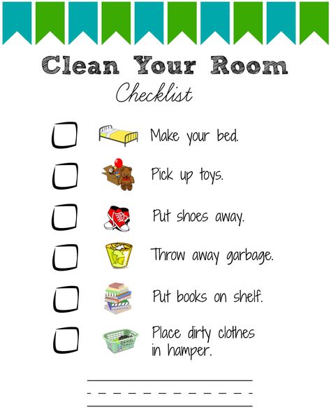 These simple room cleaning checklists for kids are perfect for printing off and hanging on your wall. They will love the satisfaction upon completion! Clean Your Room Checklist, Bedroom Cleaning Checklist, Clean Room Checklist, Room Cleaning Tips, Cleaning Chart, Cleaning Kids Room, Room Checklist, Clean Your Room, Living Skills