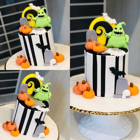 Oogie Boogie Cake, Jack Skellington Cake, Nightmare Before Christmas Cake, Halloween First Birthday, Fondant Cakes Birthday, Fall Cakes, Delicious Cake Recipes, Fashion Cakes, Cool Birthday Cakes