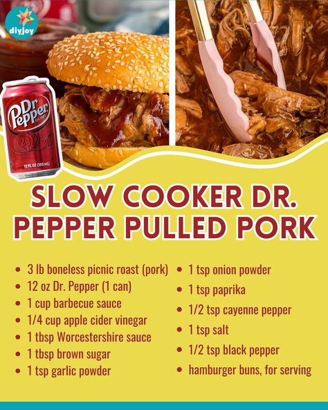 Pulled Pork Slow Cooker, Pork Slow Cooker, Dr Pepper Pulled Pork, Picnic Roast, Cornbread Muffins Recipe, Bacon Chili, Slushie Recipe, The Magical Slow Cooker, Love Country