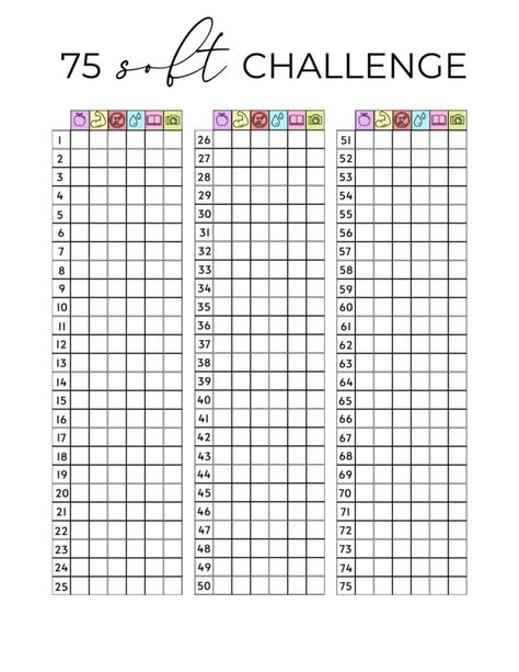 Get motivated to reach your health and fitness goals with this 75-day soft challenge bundle! Includes a printable tracker, daily affirmations, and healthy recipes. #health #fitness #diet_planner 75 Day Workout Challenge, Challenge Tracker Free Printable, 75 Hard Challenge Tracker Free Printable, 75 Soft Challenge, Soft Challenge, Workout Gym Routine, Printable Tracker, 75 Soft, Study Planner Printable