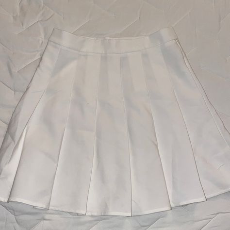 White Tennis/Cheer Skirt, Never Worn! Black Flare Skirt, Shein Skirts, Glitters Skirt, White Tennis Skirt, Black Skater Skirts, Ruffle Hem Skirt, Skirts White, White Pleated Skirt, Overall Skirt