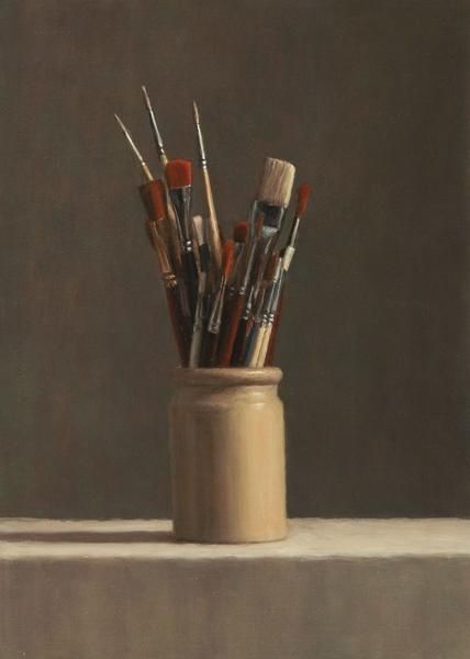 'Long Brushes' Harry Holland, Rex Ray, Still Life 2, Painting Materials, Charcoal Drawings, Life Paintings, Still Life Oil Painting, Realistic Paintings, Forest Art