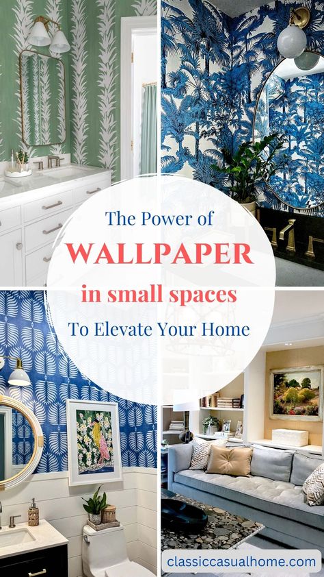 Small Room Wallpaper Ideas, Wallpaper In Small Areas, Wallpaper On Window, Low Brightness Wallpaper, Small Foyer Wallpaper, Wallpaper For Small Room, Wallpaper For Small Living Room, Whole Room Wallpaper, Wallpaper Small Living Room