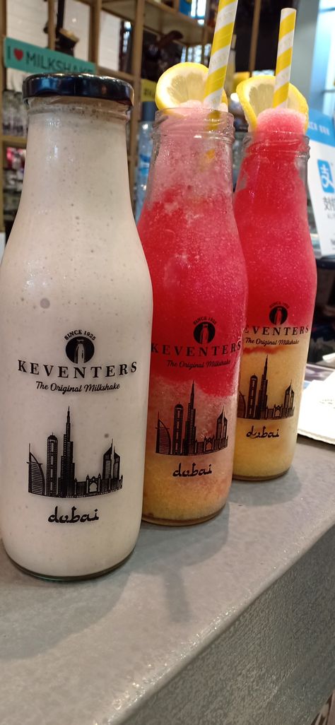 Keventers drinks Dubai 😍😍😍❤️❤️ #food#drink#eat#slush#shake#keventers Keventers Snapchat Story, Cafe Interior Vintage, Dubai Food, Bottle Design Packaging, Shake Bottle, Interior Vintage, Snapchat Story, Coffee Shop Decor, Shop Decor