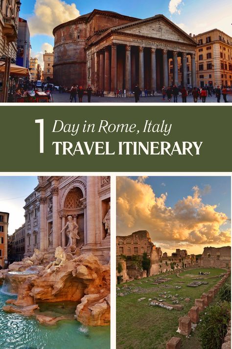 Even if you only have one day in Rome, you would be surprised at how much you can get out of this day!  On this page, I've outlined some options for one day in Rome itineraries for the unique traveler in you.   ©romewise Rome One Day Itinerary, Must Do In Rome Italy, Rome In One Day, European Birthday, Must See In Rome, One Day In Rome, 2025 Inspiration, Rome In A Day, Greece Cruise