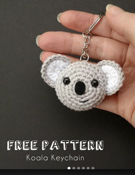 Crochet Keychains, Keychain Pattern, Crochet Keychain Pattern, Pola Amigurumi, Paintbox Yarn, Crochet Keychain, Dk Yarn, Koala Bear, Crochet Accessories