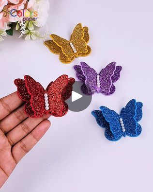 How to make a butterfly with glitter foam sheets (Eva) | Welcome to our craft tutorial! In this video, you'll learn how to create a stunning butterfly using glitter foam sheets, also known as EVA foam. #craft... | By Colors PaperFacebook Glitter Foam Sheets Crafts, Crafts Using Foam Sheets, Glitter Sheet Craft, Craft Foam Projects, Glitter Foam Sheet Crafts, How To Make Butterfly, Foam Sheet Crafts, Paper Butterfly, Butterfly Drawing