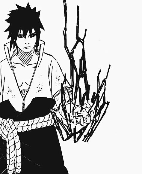 Sasuke using Chidori Sasuke Chidori, Sasuke Manga, Manga Black And White, Naruto Clans, Naruto Shippudden, Naruto Tattoo, Naruto Sketch, Naruto Drawings, Masashi Kishimoto