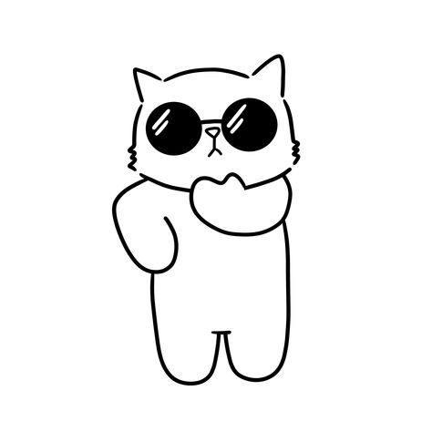 Sunglasses cat, sticker, case, dandy cat Cat With Glasses Tattoo, Cat With Glasses Illustration, Cat With Sunglasses Drawing, Cat With Glasses Drawing, Sunglasses Doodle, Cartoon With Sunglasses, Sunglasses Drawing, Sunglasses Cartoon, Graduation Drawing